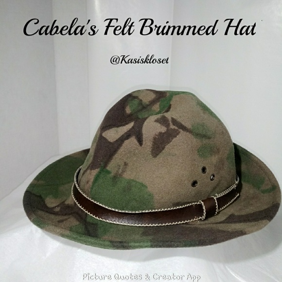 Cabelas Felt Brimmed Camouflage Hat 